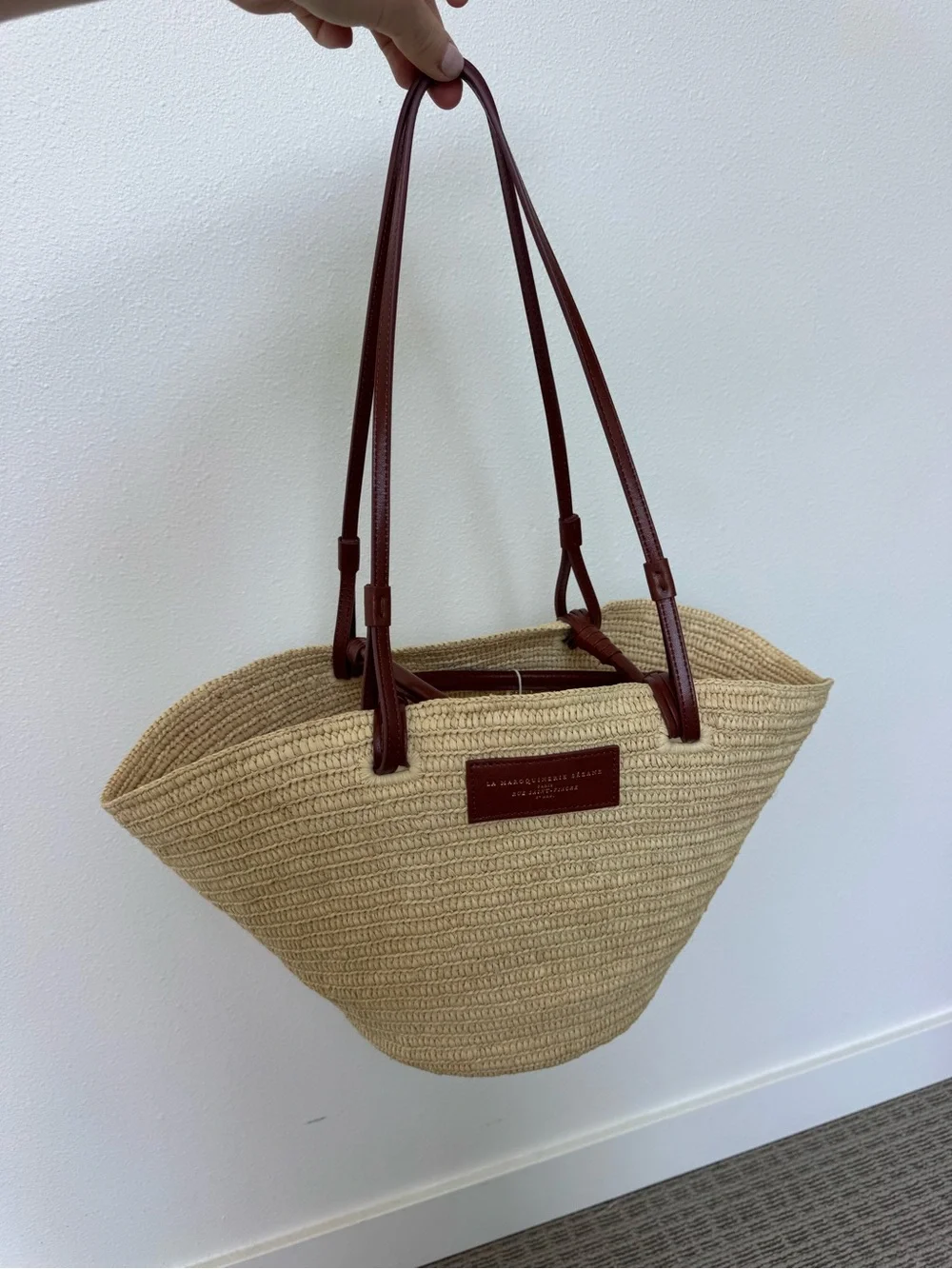 Sézane NWT Justine basket bag - Raffia - Picture 5 of 11